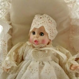 Vintage, Advertising Gerber Baby in Christening Gown Basket and Beddings